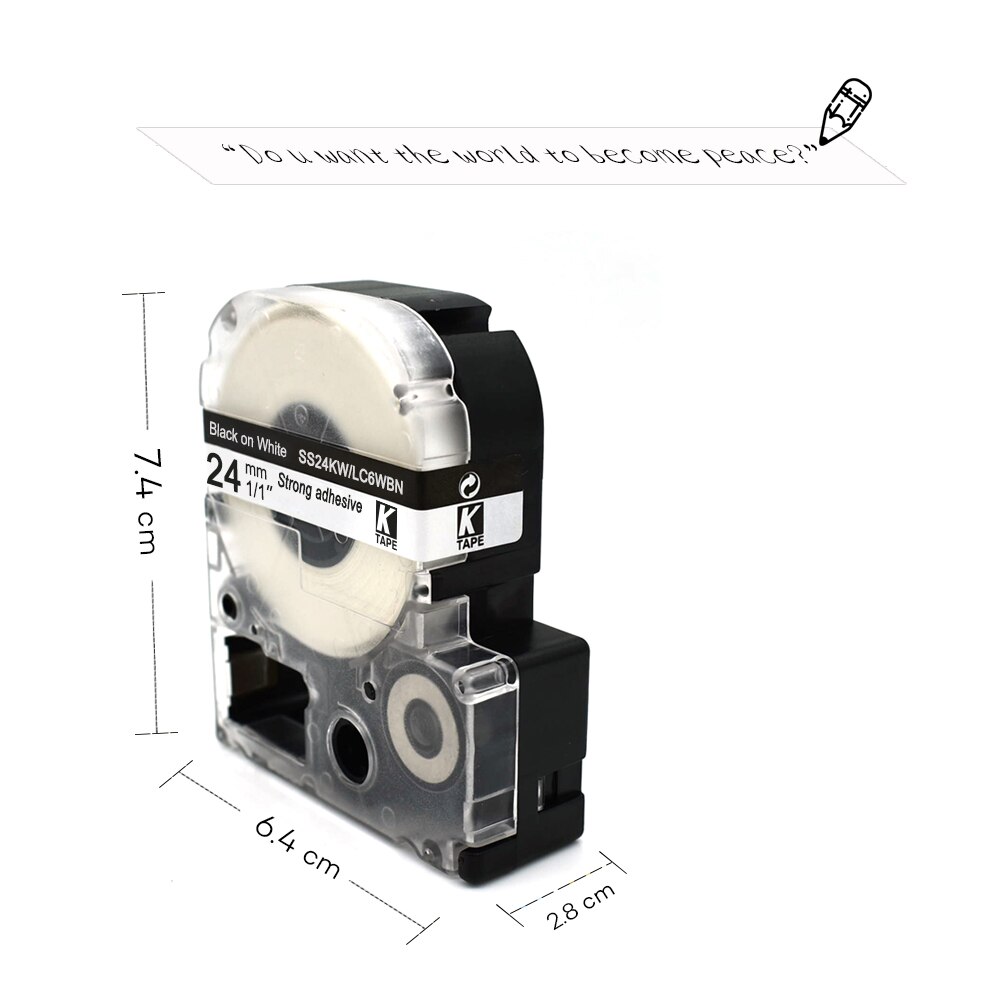 24mm 1pcs Multicolor SS24KW SC24YW SC24RW SD24K ST24KW Label Tapes for Epson Label Printer for KingJim label maker LW-300 LW400