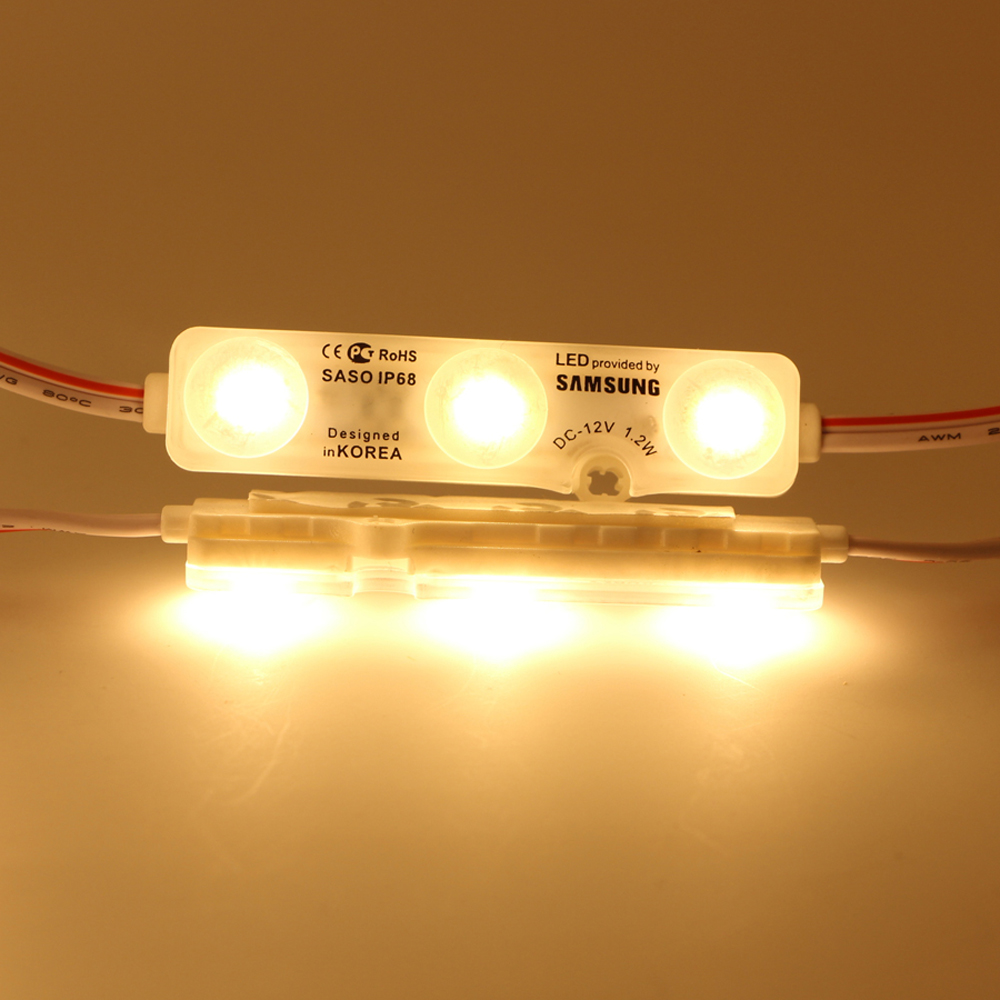 Module de 3 LED blanches 12V, 5630 W, étanche IP68, avec puce Samsung SMD 5730, 1.2, bande lumineuse pour enseigne publicitaire