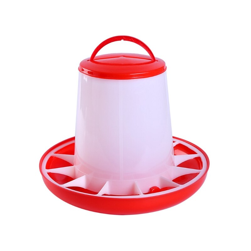 Chick Feeder Automatic Poultry Food Containers for Chickens Geese Ducks Easy to Clean Food Bucket with Handle