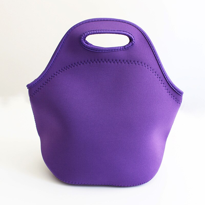 Bolsa de almuerzo de neopreno para niños, bolsa aislante para el aire libre, Picnic, protección ambiental: Morado