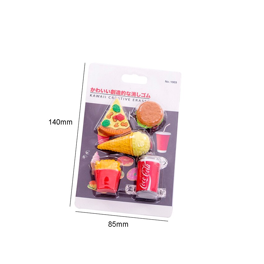 Gommes de restauration rapide hamburger Cola 5 pièces/lot, fournitures de papeterie scolaire pour écolières, de fête