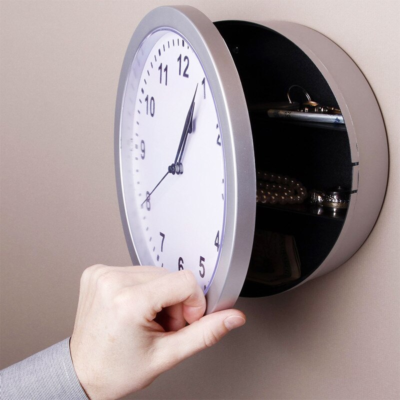 Lagerung Uhr sicher Tarnung Sicher Wanduhr retro Uhr Lagerung Kasten Persönlichkeit Wohnzimmer Uhr Schmuck Lagerung Kasten: Weiß
