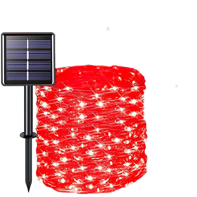 50/100/200 LED Solar- Licht Außen Lampe Schnur für Weihnachten Halloween Party Wasserdichte Lichterkette Garten Girlande