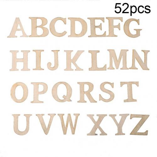 52Pcs Wooden English Lowercase Capital Letter Plates Arts Crafts DIY Decoration Kids Educational Toys for Children: Lowercase Letter