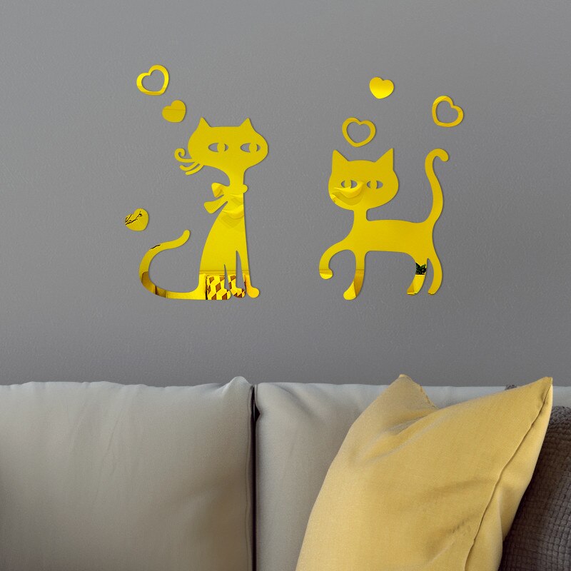 Pegatina de pared con letras Love de espejo 3d extraíble para decoración del hogar, calcomanías artísticas decorativas para decoración de habitaciones