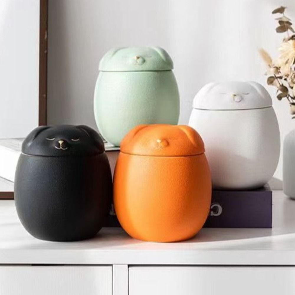 Ceramic Funeral Urn for Pets 200ml Dog/Cat Shape Ashes Storage Box Memorials with Lid Dog Cat Cremation Urns Dog Supplies