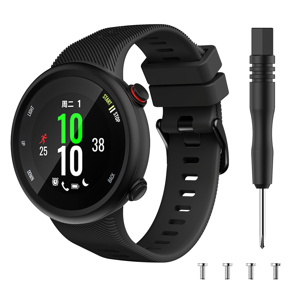 Correa de reloj con herramienta para Garmin Forerunner 45 45S Garmin Swim 2, repuesto de silicona, accesorios para correa de reloj inteligente