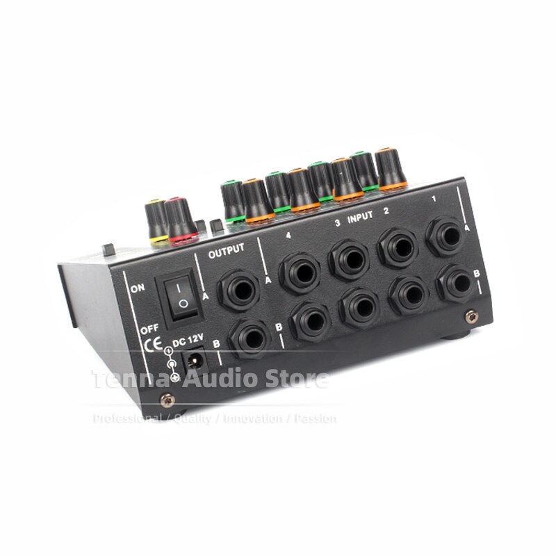 Guitar Bass Piano PA System Audio Mixer Combiner Stereo 4 CH Mono 8 Channel Microphone Input Output Line In Out Sond Desk