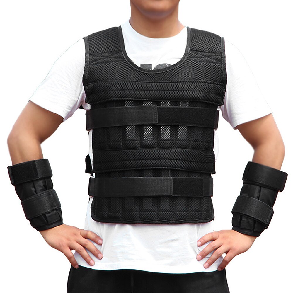 Adjustable Weighted Vest 35kg Weight Exercise Weight Waistcoat Jacket Loading Cloth Strength Training Gym Equipment