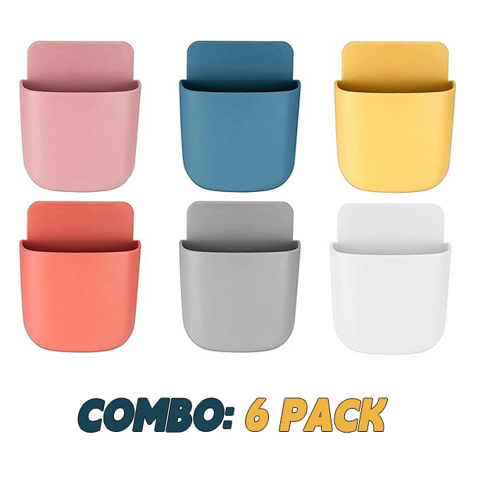 Caja de almacenamiento montada en la pared, soporte para enchufe de teléfono móvil, estante, organizador de almacenamiento con Control remoto, estuche para aire acondicionado y TV