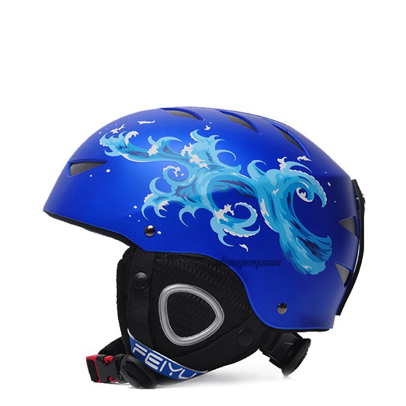 Crianças capacete de esqui crianças profissional inverno snowboard patinação proteção capacete ajustável skate capacetes de esqui: blue / S