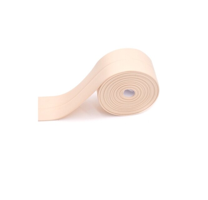 Bande adhésive PVC blanc pour joint évier salle de bains, autocollant mural, auto-adhésif imperméable pour salle de bains ou cuisine 3.2m x 38mm: beige / 38mm