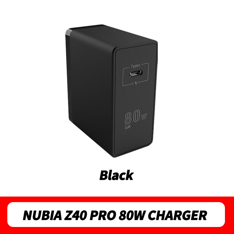 ZTE-cargador de energía Nubia, 80W, Gan, para modelo de teléfono Z40 Pro, NB-A2040C: 80W GaN 1Port