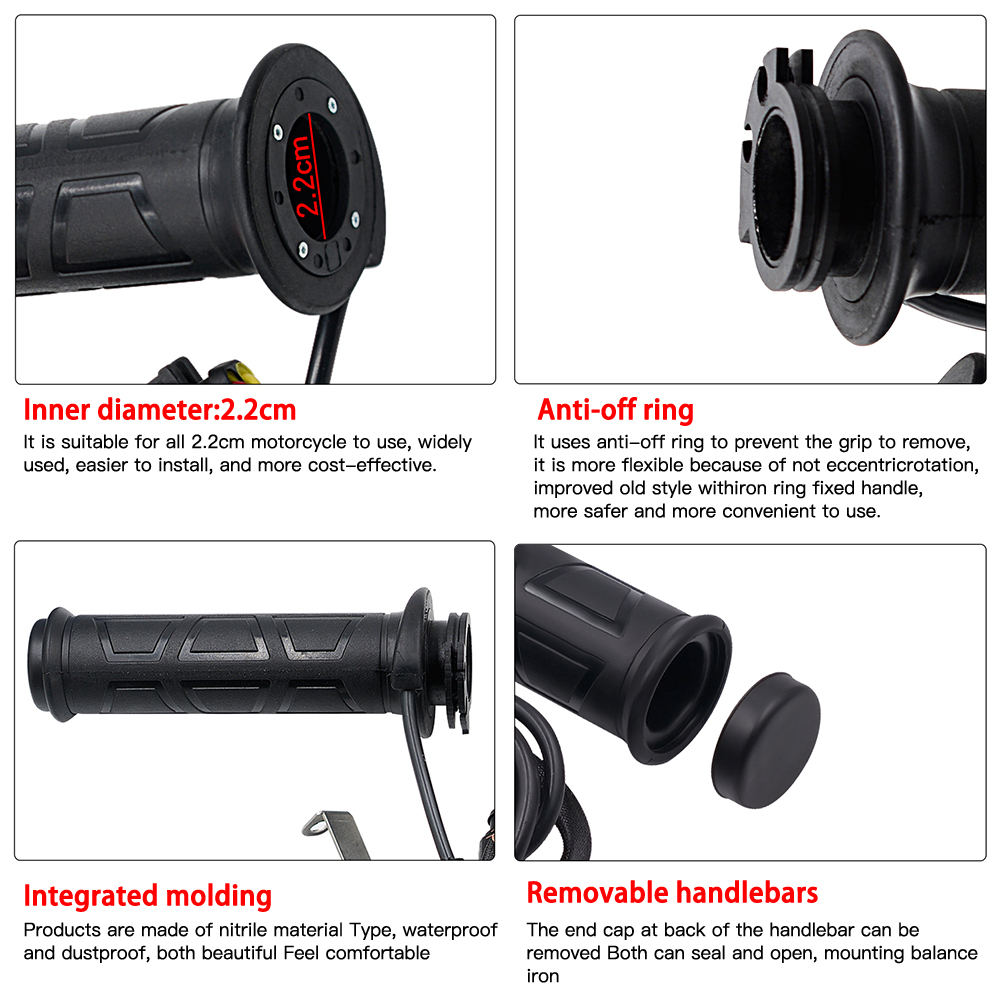Elektrische Heizung Lenker Motorrad beheizter Griff Griff Motorradsc halter dreistufige Thermostat Motorrad Heiz griffe