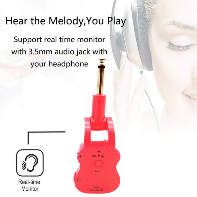 Système Sans Fil Pour Guitare/Basse - Émetteur & Récepteur 2.4 GHz, Batterie Rechargeable, Faible Latence