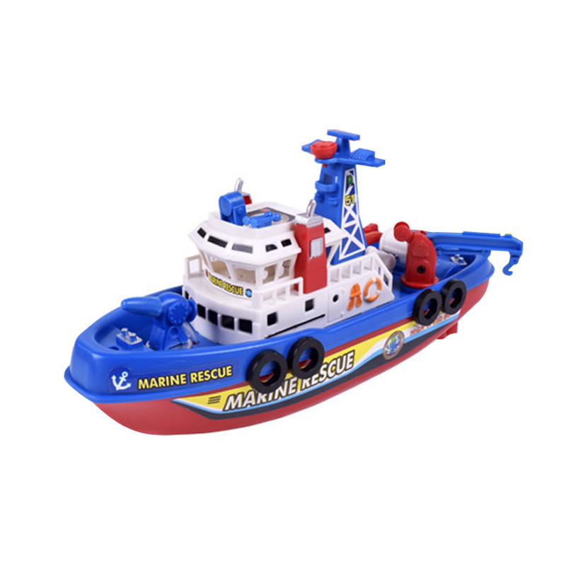 Electric Rescue Boat Ship Music Light Marine Rescue Fire Fighting Fast Speed Educational Bath Shower Toy Kids GiftTSLM1: 01