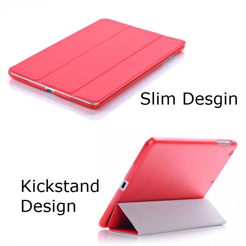 Coque mince pour iPad 9.7 iPad 5 6ème Coque Flip A1822 A1893 Support Transparent PVC Support Funda pour iPad 9.7 ''Cover