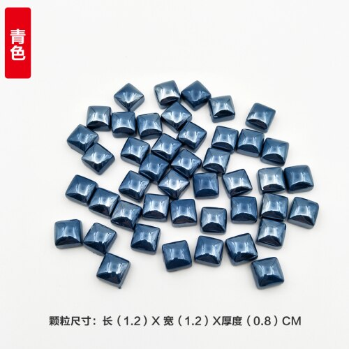 100Pcs Gepolijst Jade Mozaïek Tegels 1.2Cm Vierkante Mozaïek Stenen Kleurrijke Mozaïek Materialen Voor Kinderen/Kids Diy Handgemaakte craft Tegel: 100pcs Cyan-blue