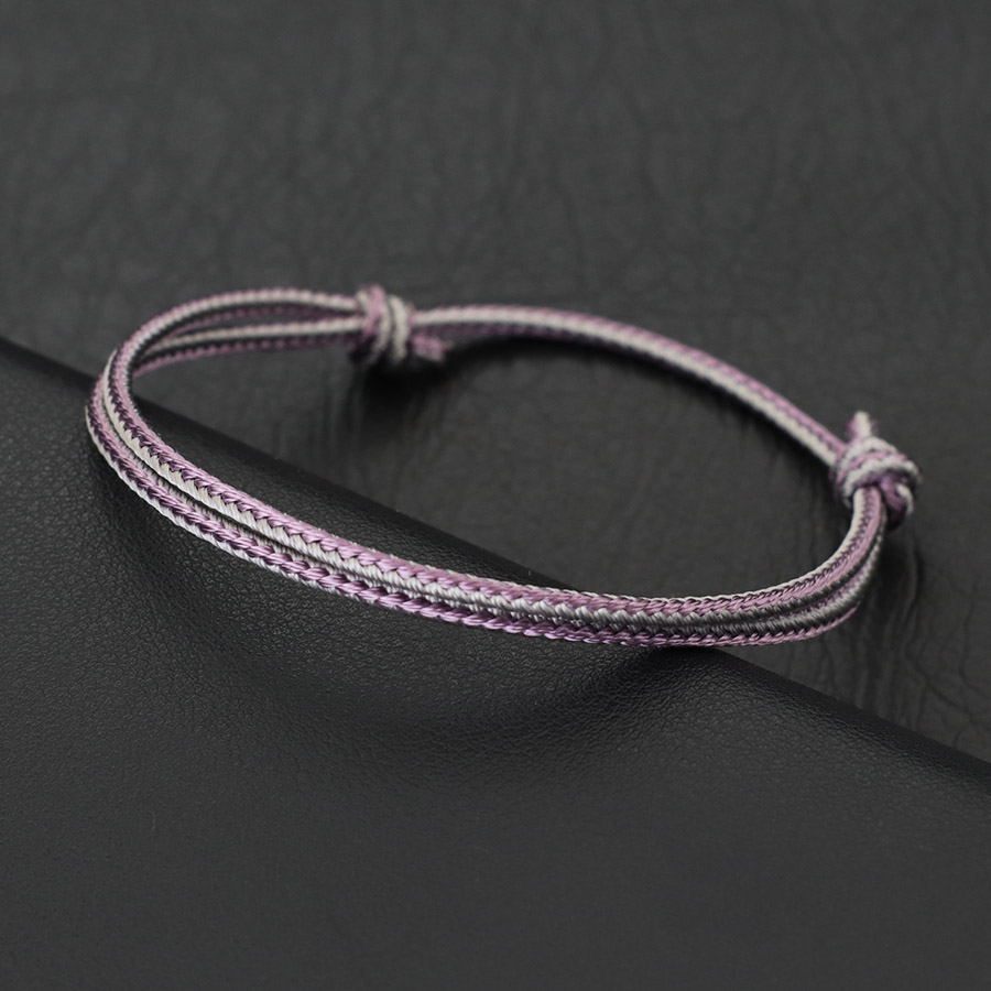 Pulsera étnica de hilo fino de 2mm para Hombre, amuleto de la suerte bohemio ajustable de , para él, Pulseria para Hombre, Joias: Cobalto violeta