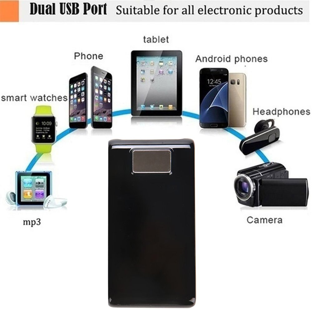 Free Welding Power Bank Box Shell LCD Screen Digital Display Power Bank Case Module DIY Kits Powered By 6x 18650 Battery