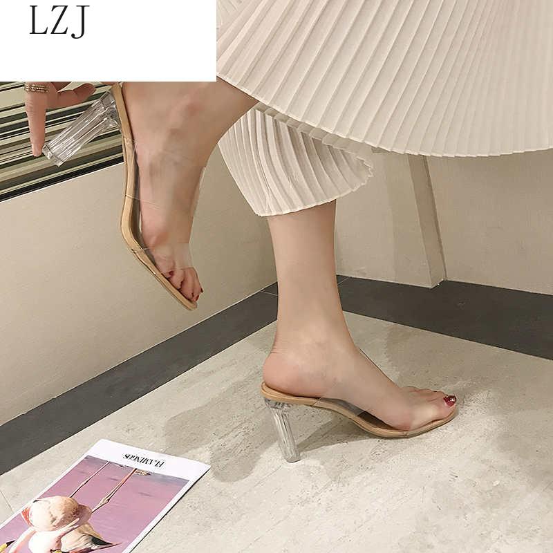 Klare hæle hjemmesko kvinder sandaler sommersko kvinde gennemsigtige høje pumps bryllup jelly buty damskie høje hæle