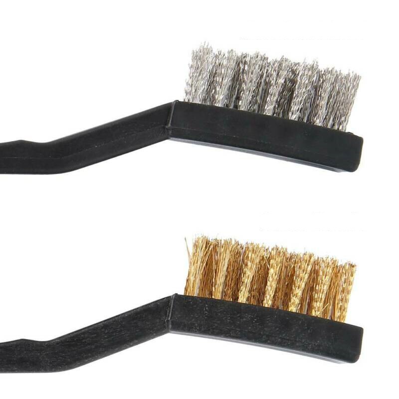 12pcs Cleaning Brushes Tool 7 inch Wire Brush Set Mini Micro Steel Brass Brush DIY Paint Metal Polishing Rust Remover