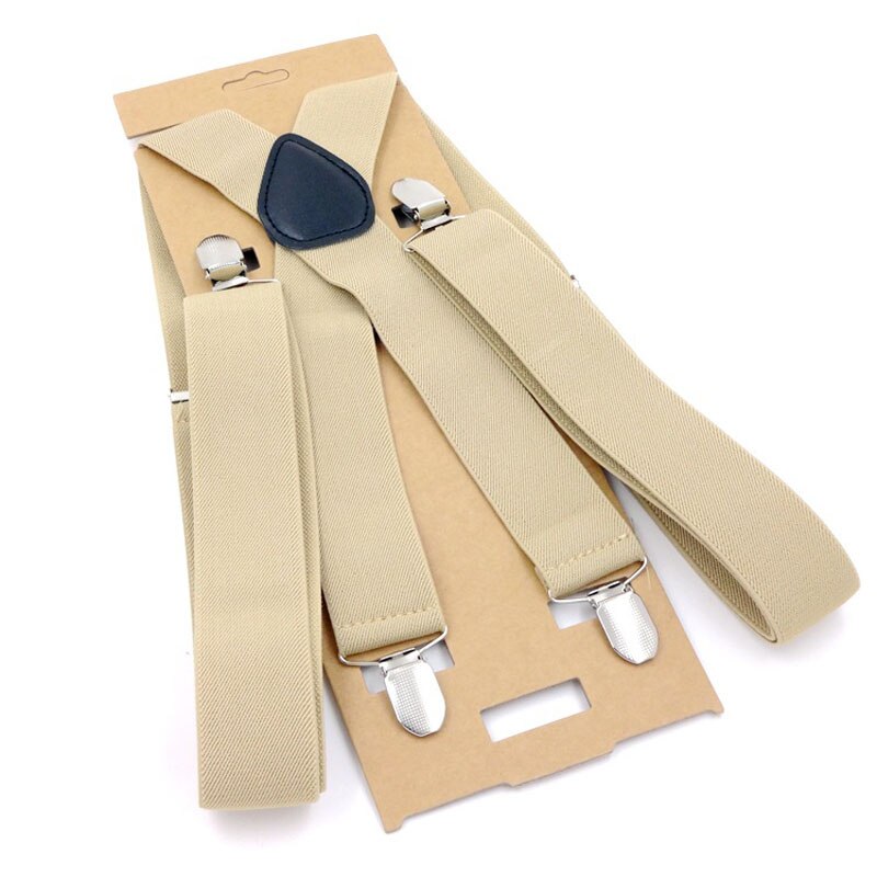 Mann bukseseler bredde 3.5 centimeter suspensorios para hombre justerbare seler kvinner populær 4 klips ensfarget