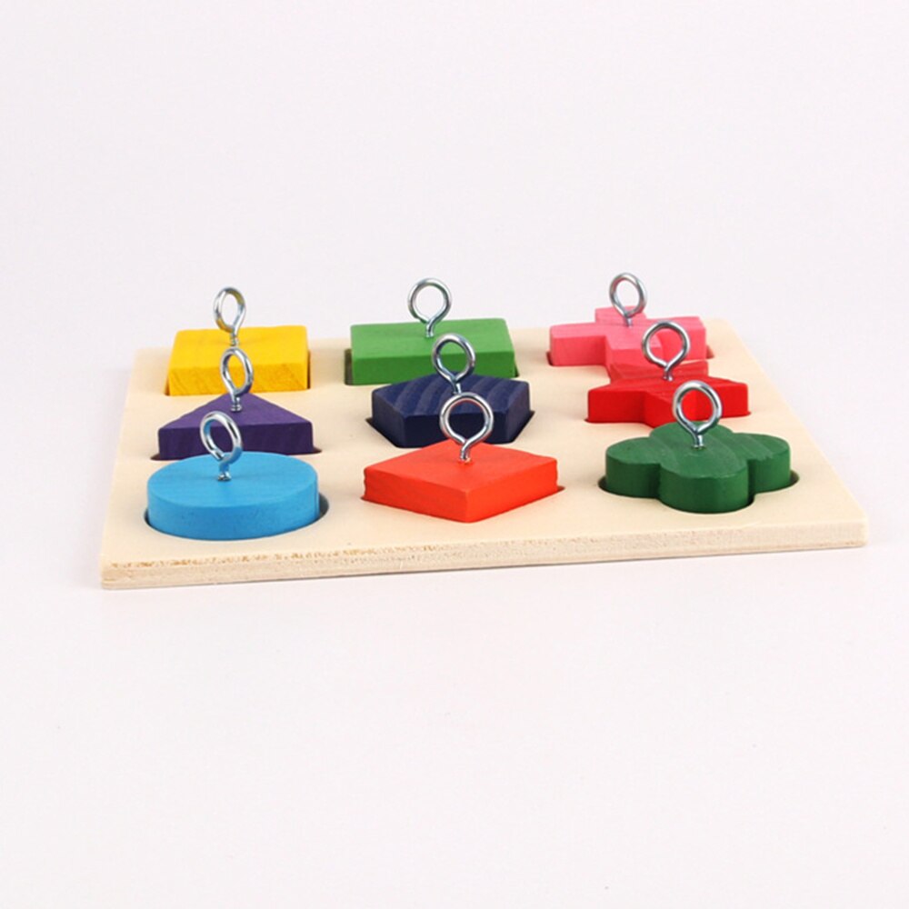 Interactive Colorful Block Toy Educational Bird Toy Funny Wood Block Parrot Playing Toy (Random Color)