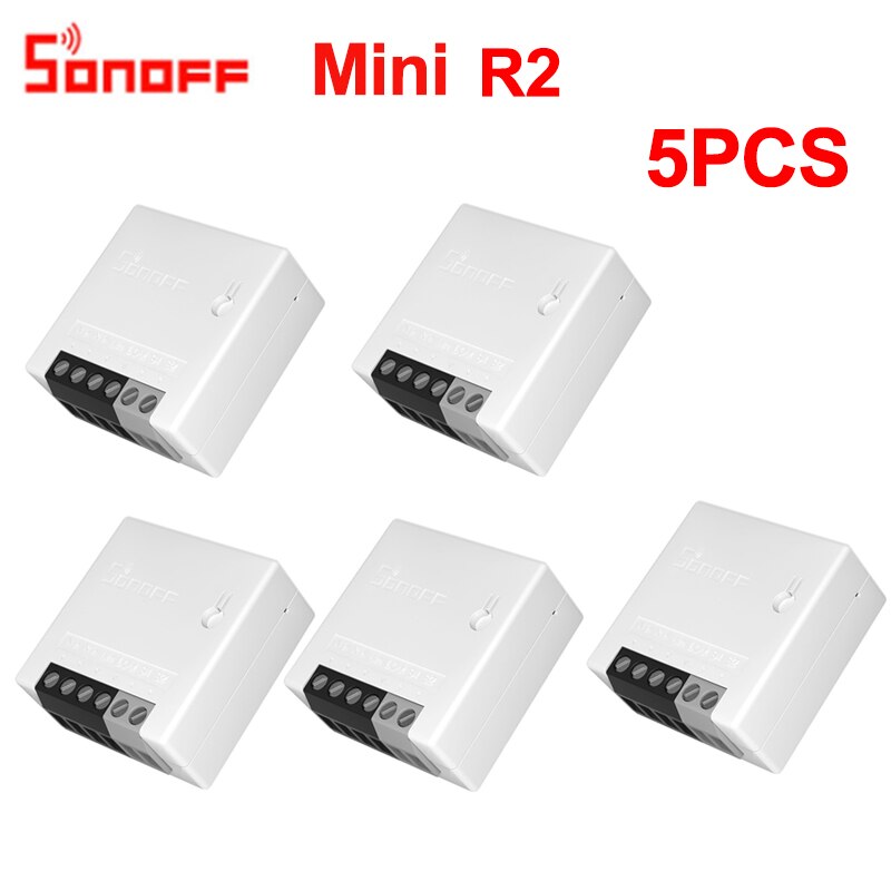 Sonoff mini tovejs smart switch wifi timer diy lyskontakt smart home fjernbetjening via ewelink arbejde med alexa google hjem: 5 stk mini