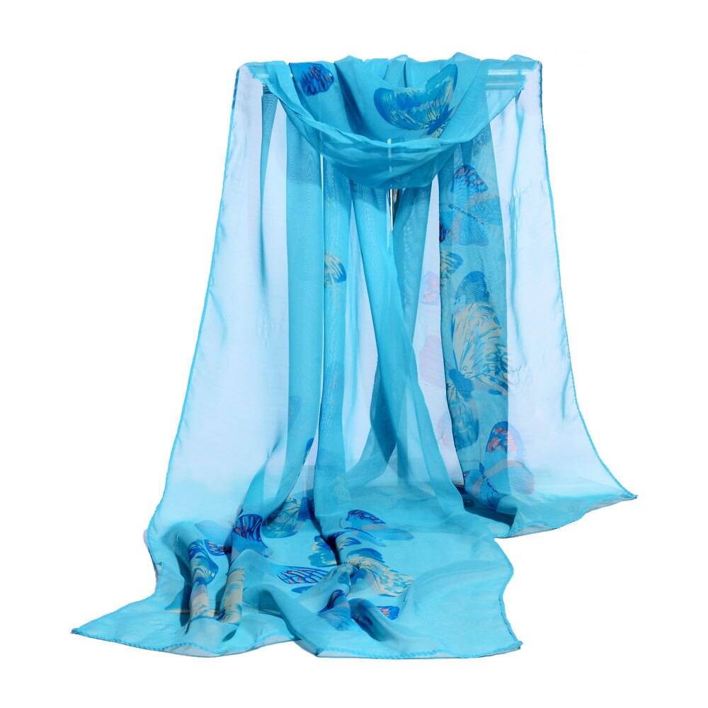 #Z30 Luxury Scarf Women Soft Chiffon Wrap scarf Hijab Spring Autumn Thin Ladies Shawls Scarves Green Bufandas Invierno Mujer: Blue 