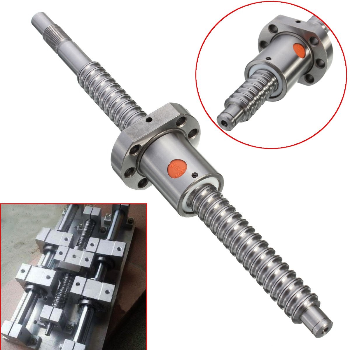 Kuularuuvi sfu 1605 250mm kuularuuvi sfulla 1605 yksi kuulamutterityökalu cnc:lle  c7/ sfu 1605 l250/300/400/500/600/650/1000mm