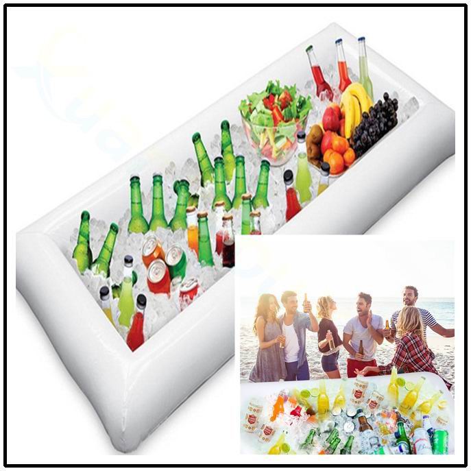 inflatable salad bar buffet ice bucket cup drink holder swimming bathing pool Floating row toy party decoration bar coasters