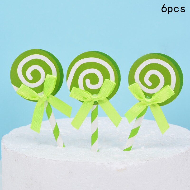 Lollipop Cake Topper Happy Birthday Party Decor Kids Boy Girl Birthday Lollipop Cake Decor Birthday Party Supplies: Orange