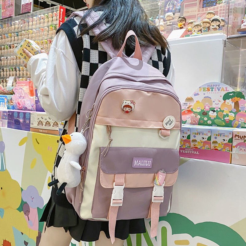 Schultaschen für Teenager-mädchen, schülerinnen-Rucksack für sterben hoch Schule, damen-schultasche Ich bin Patchwork-stil, lässig , 2022