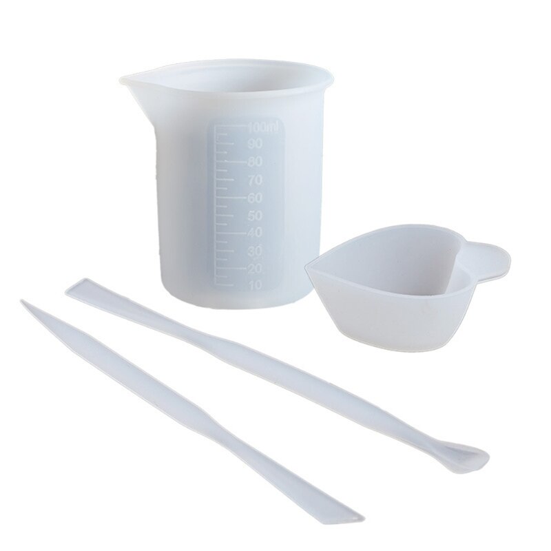 1 Set Herbruikbare Hars Art Mengen Maatbekers Siliconen Roer Stok Epoxy Mold Sieraden Maken Diy Tool: 3