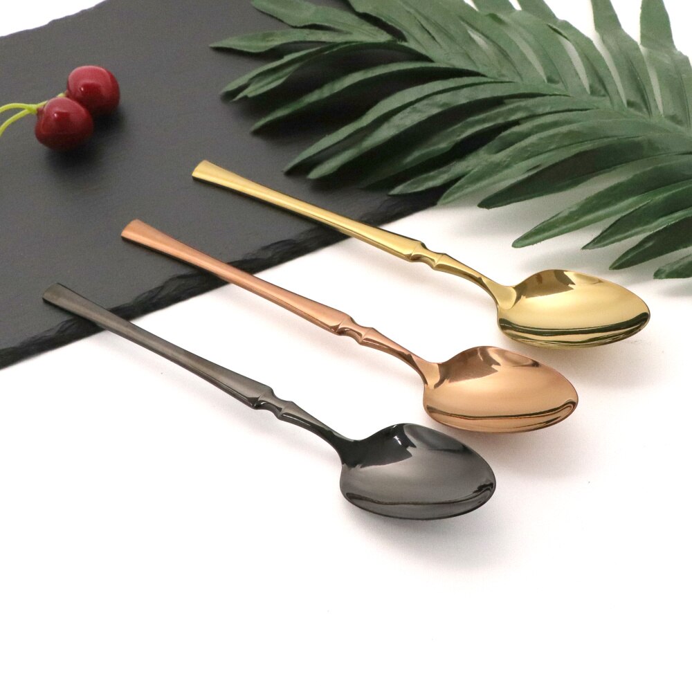 4Pcs High Flatware Set Stainless Steel Dinnerware Ergonomic Knife Fork And Spoon Western Cutlery Upscale Tableware Set