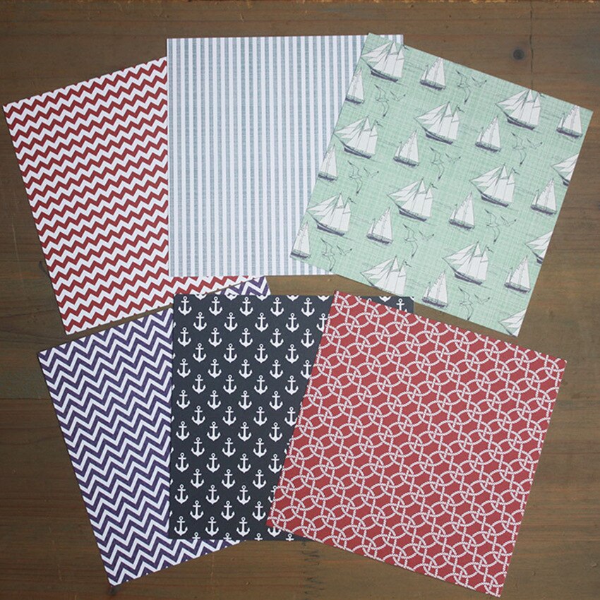 ZFPARTY 12pcs 6" Single-side Sea papercraft art paper handmade scrapbooking kit set books