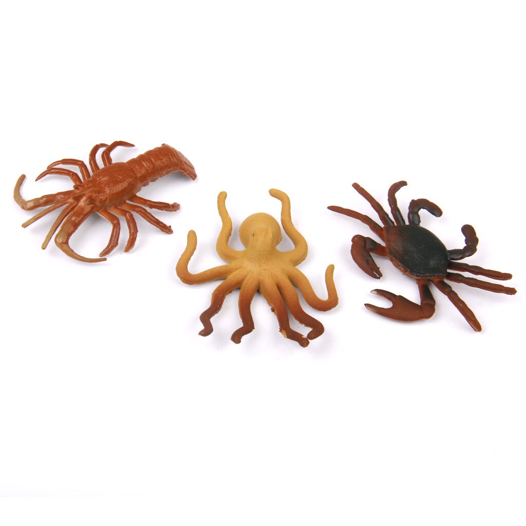 12 Various Marine Animals Model Plastic Ocean Figures Creatures Display Kid Multicolor Toys