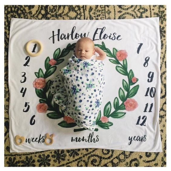 Baby Baby Milestone Deken Foto Fotografie Prop Dekens Achtergrond Doek Kalender Bebe Jongen Meisje Foto Accessoires 100x100cm