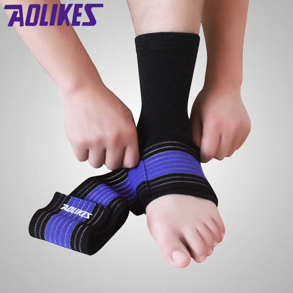 Aolikes 1 Paar Professionele Stretch Sport Gewikkeld Stam Enkel Ondersteuning Protector Bandage Voor Fitness Running Basketbal
