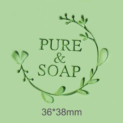 Mini tampon à savon en résine fait à la main, lettre, Diy, naturel, motifs de fleurs, plantes, tampon acrylique pour la fabrication de savon