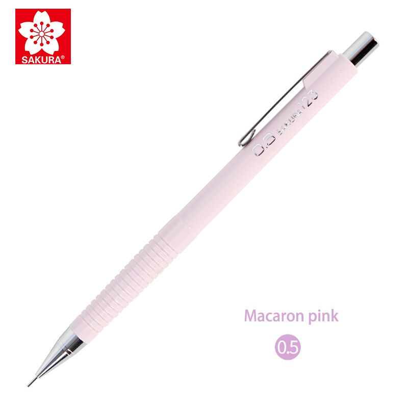 Macaron color Japanese SAKURA mechanical pencil XS-123/125 anti-breaking lead writing pencil 0.3/0.5mm: 0.5mm pink