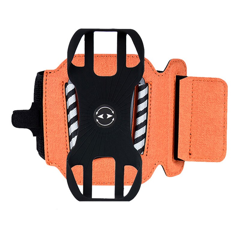 Soporte para teléfono de pulsera de 360 °, funda para brazalete deportivo de 4 a 8,5 pulgadas, para ciclismo, gimnasio, Samsung, iPhone y Huawei: Orange