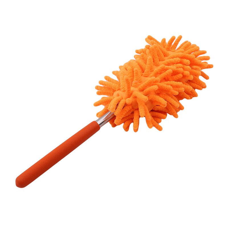 Extendable Microfibre Cleaning Feather Dusters Adjustable Feather Duster Household Dusting Brush Cars Cleaning 4 Color: orange