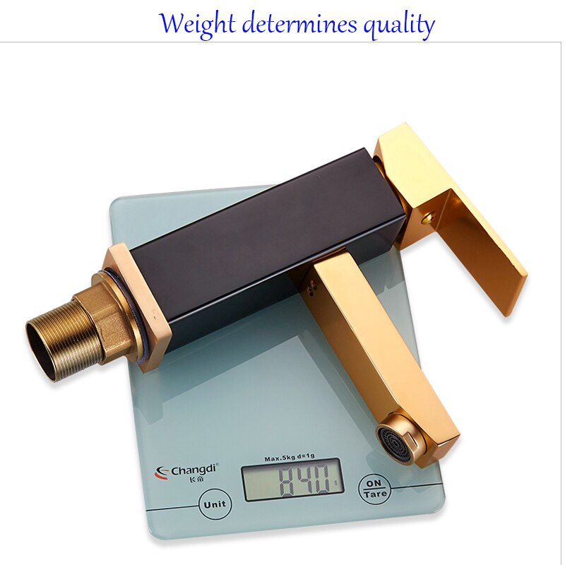 Korte Hoge Stijl Mat Zwart Goud Badrandcombinaties Enkele Handgreep Wastafel Kraan Water Kolom Sink Cold Badkamer Kraan Wastafel tap