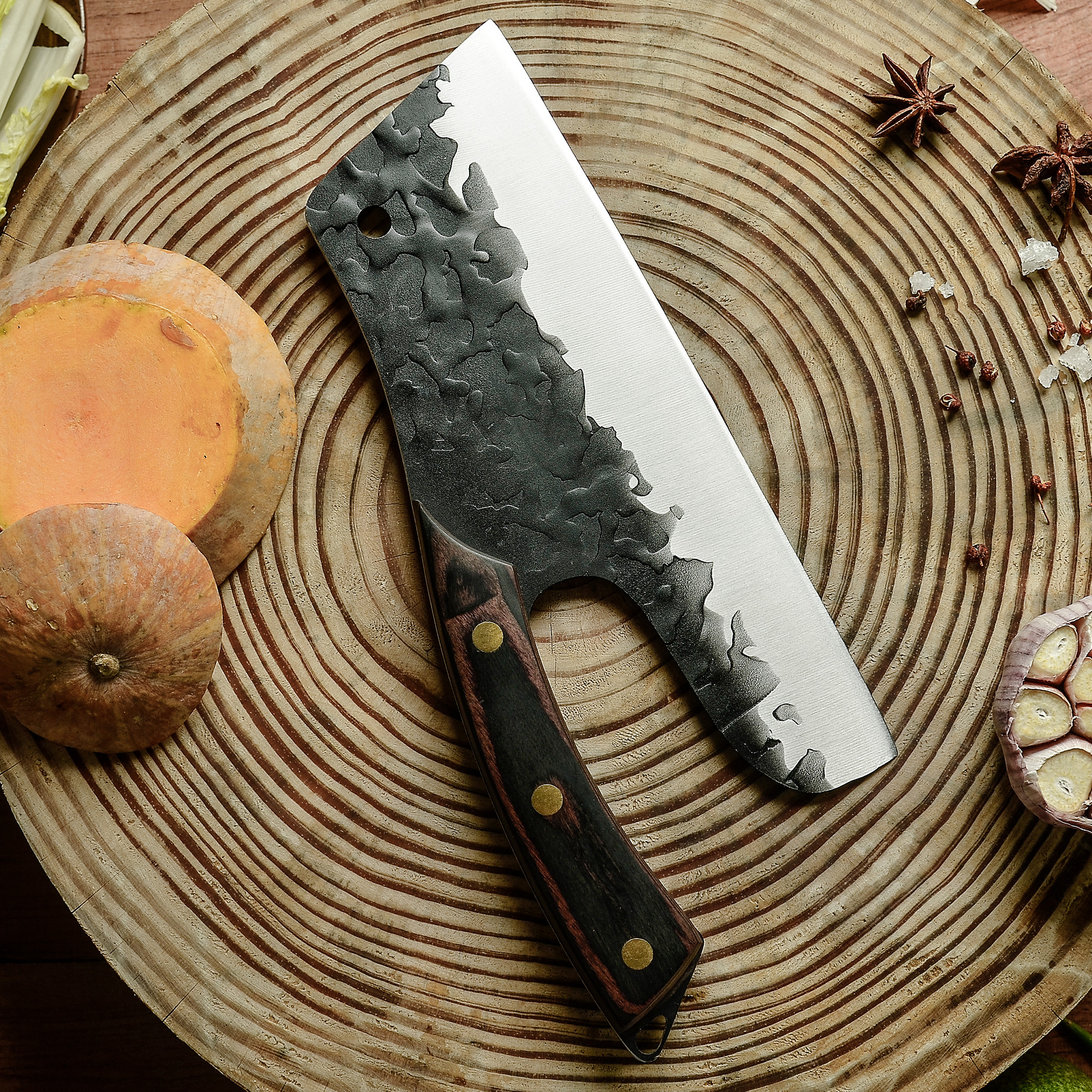 9 Inch Handmade Butcher Knife Master High Carbon Steel Forged Knives Chopping Slicing Chef Knives Utility Cooking Kitchen Knife