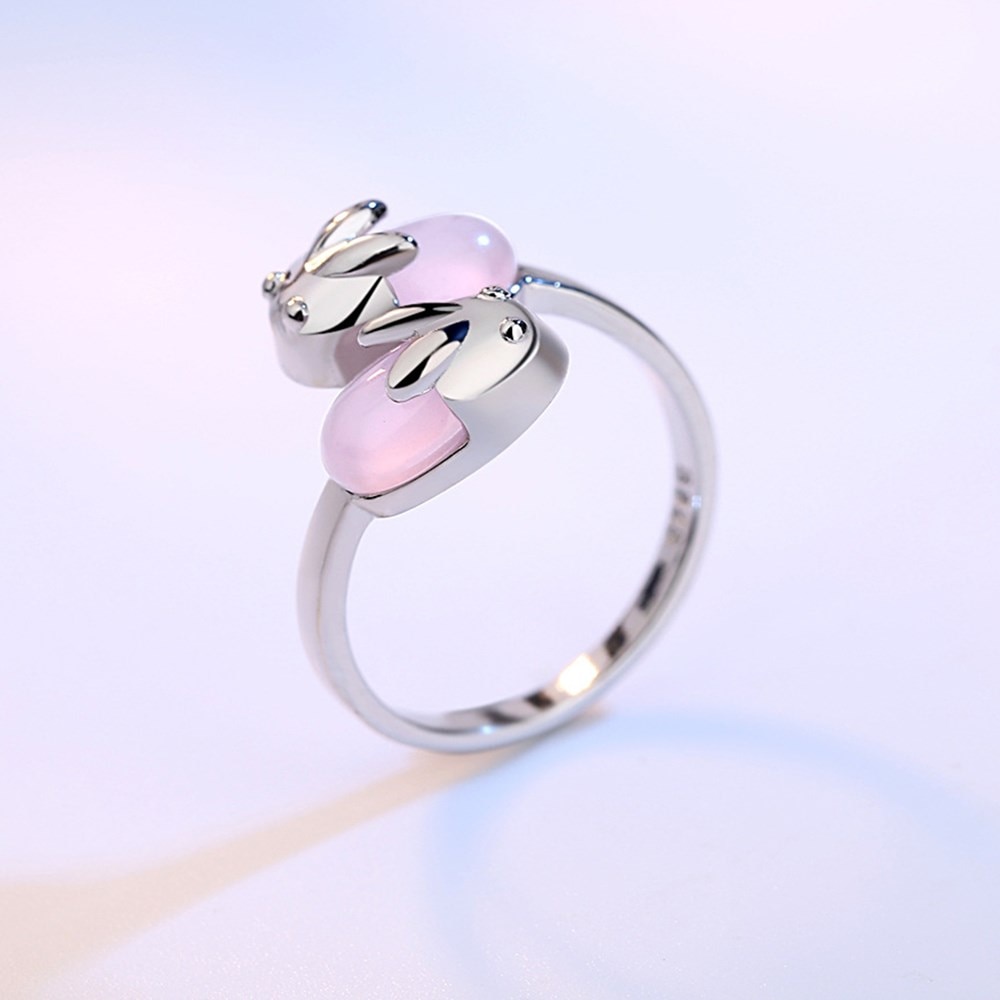 Nehzy 925 Sterling Zilveren Sieraden Open Ring Vrouw Retro Eenvoudige Leuke Bunny Size Verstelbare Zilveren Ring