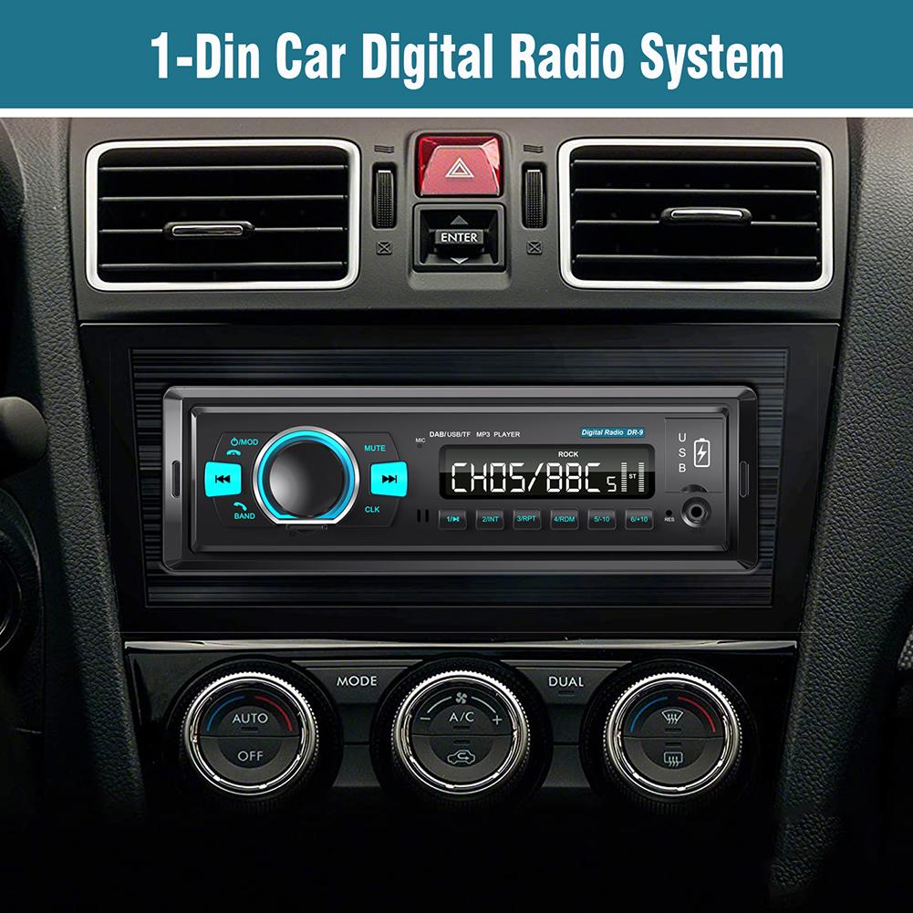 12V Single Din Bluetooth Car Stereo Radio Receiver Car Stereo Receiver Auto DAB/DAB+/FM Receiver USB MP3 Multimedia Player