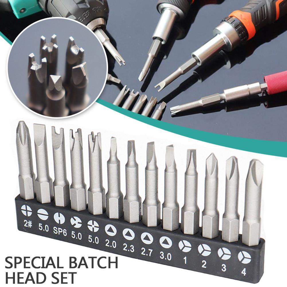 4/7/13 Stuks Speciale Vormige Schroevendraaier Set 50 Mm U-vormige Y-Type Driehoek Innerlijke kruis Drie Punten Schroevendraaier Bit Boor Onderdelen Tool
