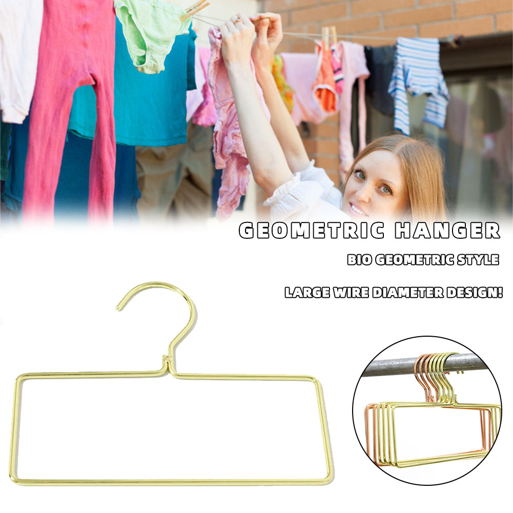 10 perchas de hierro redondas y cuadradas, resistentes y estables, de metal dorado, para abrigos, toalleros de baño, suministros para el hogar